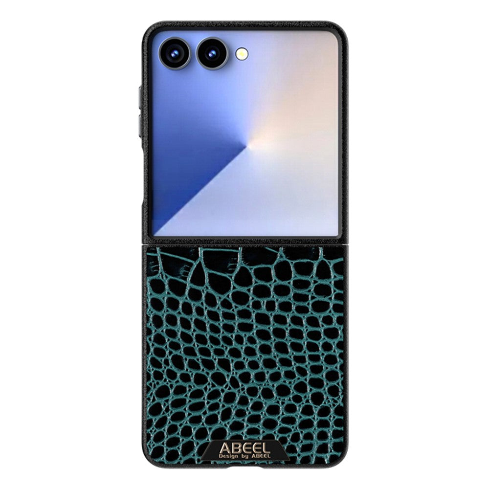 ABEEL For Samsung Galaxy Z Flip7 5G Case Compatible with MagSafe Crocodile Texture Micro-Embossing Back Cover - Green