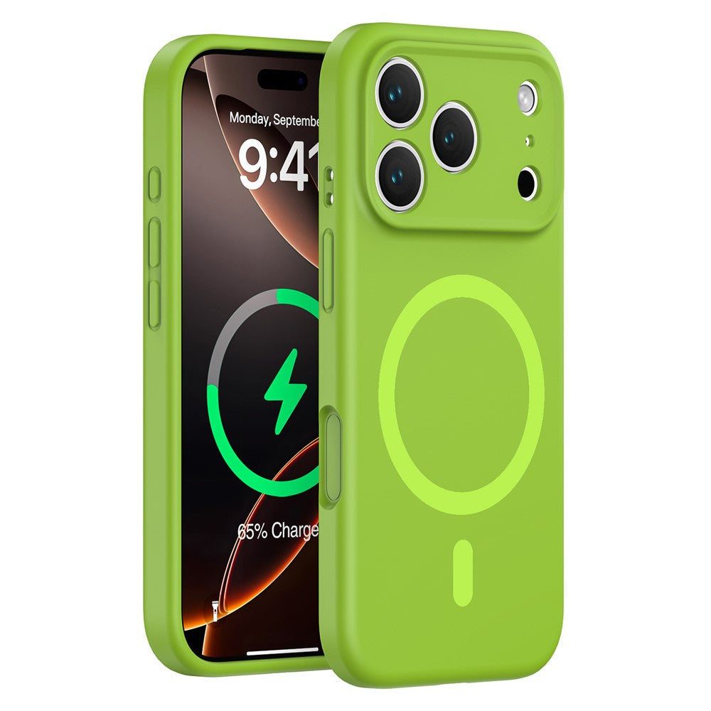 For iPhone 17 Pro Max Case Compatible with MagSafe Precision Fit PC + Liquid Silicone Protective Phone Cover - Mustard Green