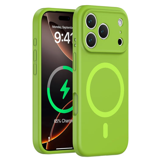 For iPhone 17 Pro Max Case Compatible with MagSafe Precision Fit PC + Liquid Silicone Protective Phone Cover - Mustard Green