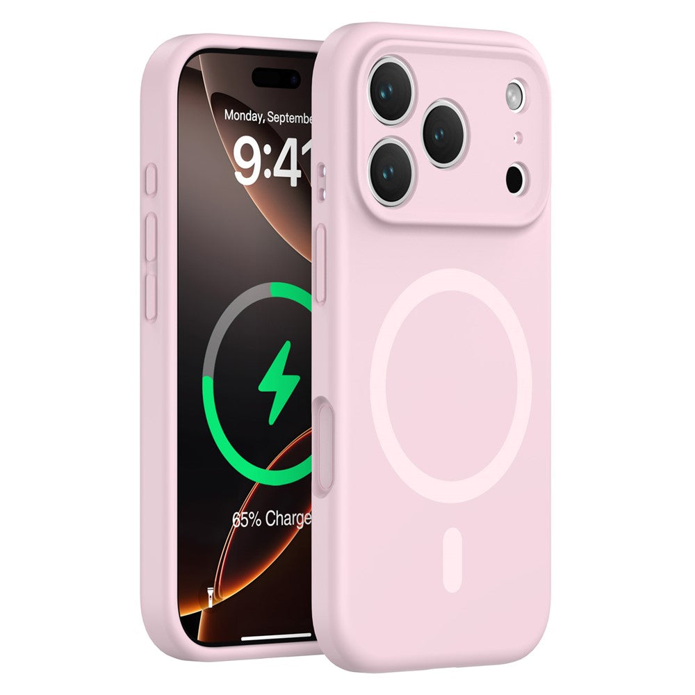 For iPhone 17 Pro Max Case Compatible with MagSafe Precision Fit PC + Liquid Silicone Protective Phone Cover - Pink