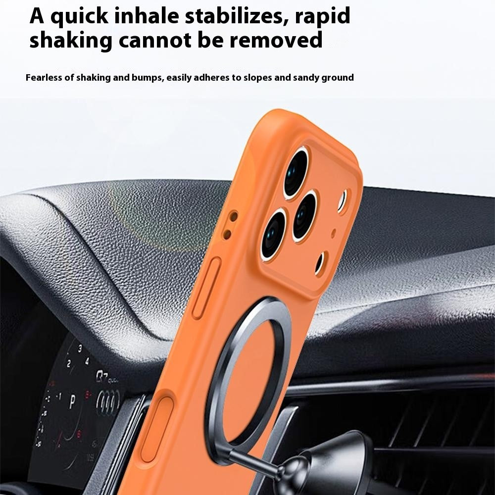 For iPhone 17 Pro Max Case Compatible with MagSafe Precision Fit PC + Liquid Silicone Protective Phone Cover - Fluorescent Rose