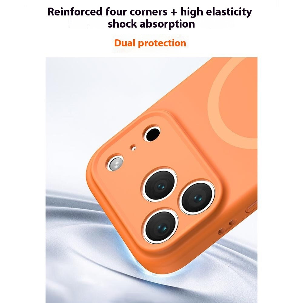 For iPhone 17 Pro Max Case Compatible with MagSafe Precision Fit PC + Liquid Silicone Protective Phone Cover - Fluorescent Rose