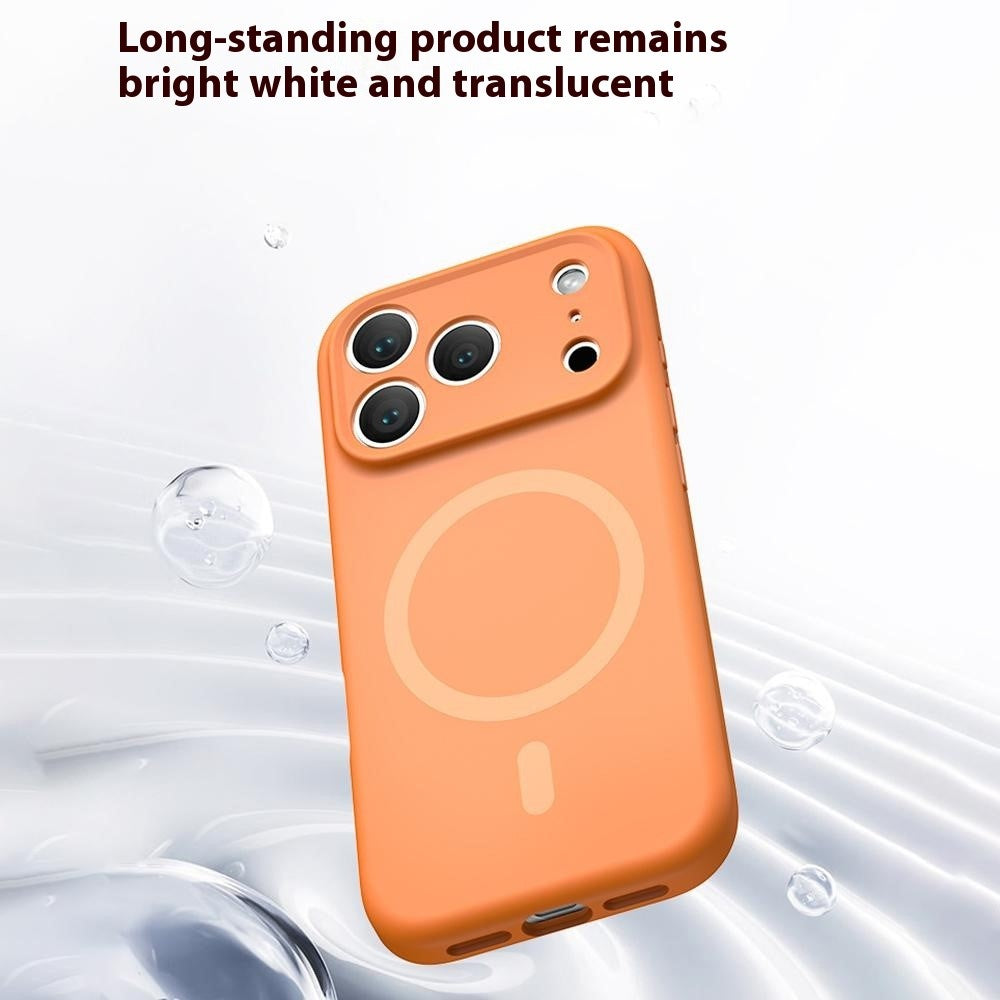 For iPhone 17 Pro Max Case Compatible with MagSafe Precision Fit PC + Liquid Silicone Protective Phone Cover - Fluorescent Rose