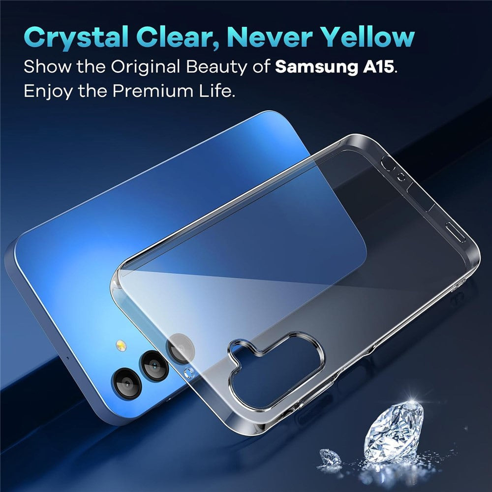 For Samsung Galaxy A17 5G Case TPU Clear Phone Cover + 2PCS Tempered Glass Screen Film 2.5D Arc Edge