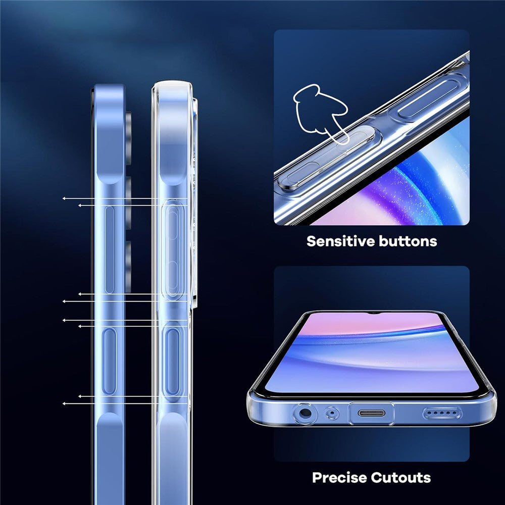 For Samsung Galaxy A17 5G Case TPU Clear Phone Cover + 2PCS Tempered Glass Screen Film 2.5D Arc Edge