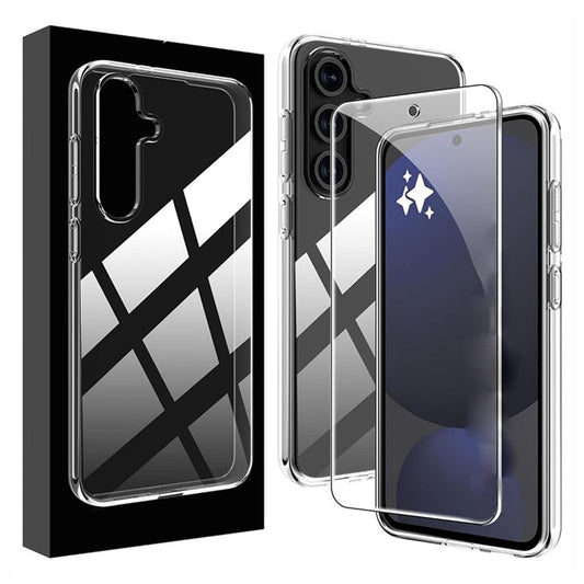 For Samsung Galaxy A17 5G Clear TPU Anti-Scratch Phone Case + 2.5D Arc Edge Screen Protector
