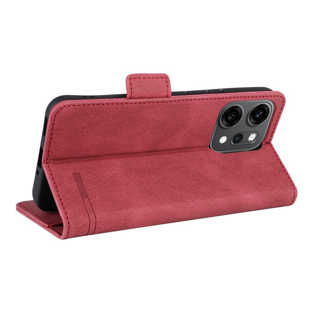 For Oppo Reno14 Pro 5G (Global) Case Leather Wallet Flip Phone Cover with Hardware Decor - Rose