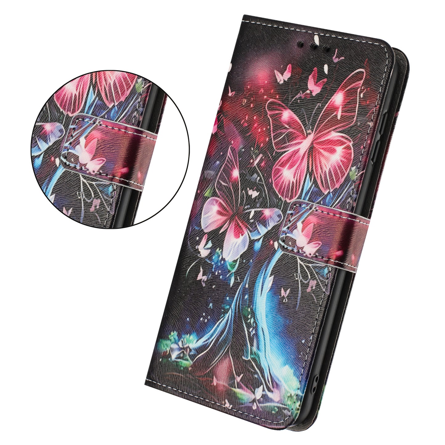 For Oppo Reno14 Pro 5G (China) / Oppo Reno14 Pro 5G (Global) Wallet Case Pattern Printing PU Leather Phone Cover with Lanyard - Butterfly Tree