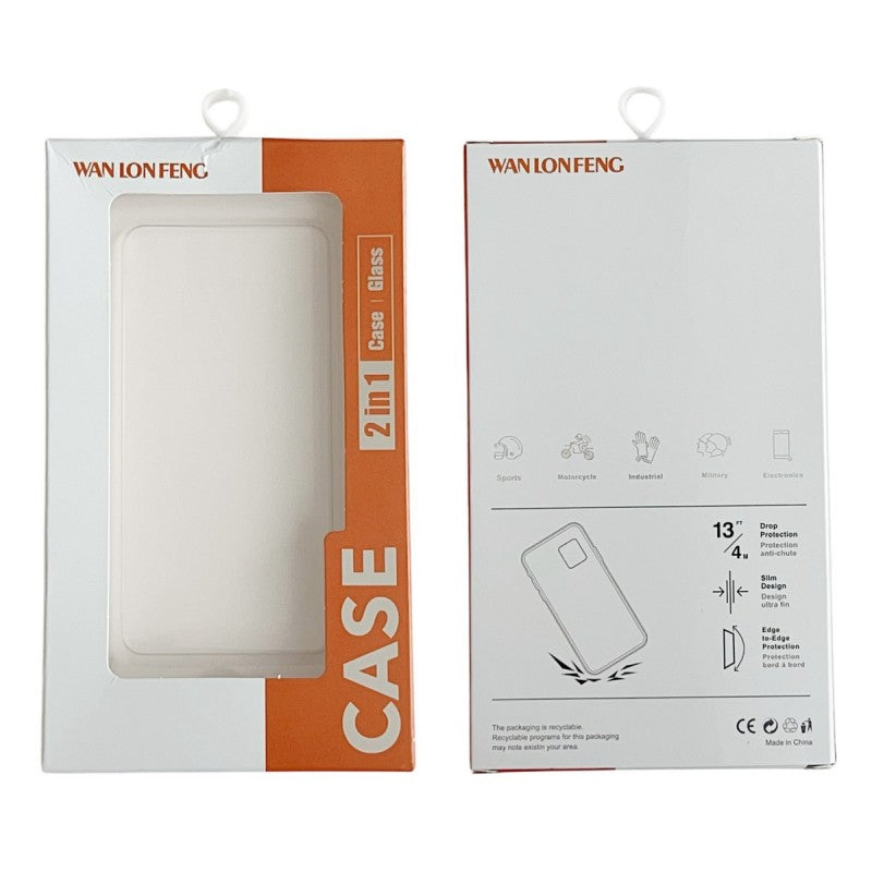 For Samsung Galaxy A17 5G TPU Case WANLONFENG AW Series PVC Butterfly Epoxy Phone Cover with HD Film - White