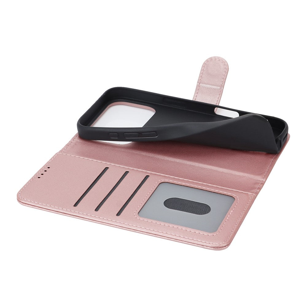 For iPhone 17 Pro Max Stand Case Shockproof Leather Wallet Phone Cover - Rose Gold