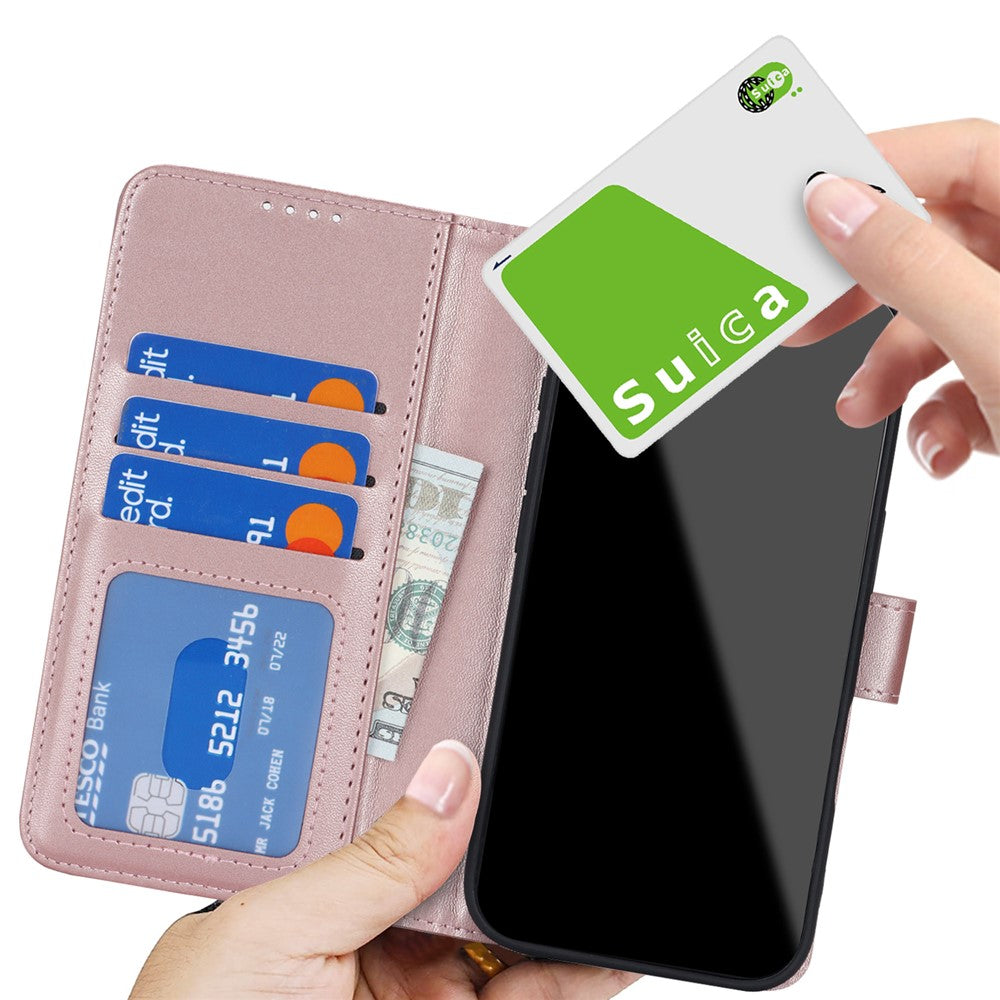 For iPhone 17 Pro Max Stand Case Shockproof Leather Wallet Phone Cover - Rose Gold