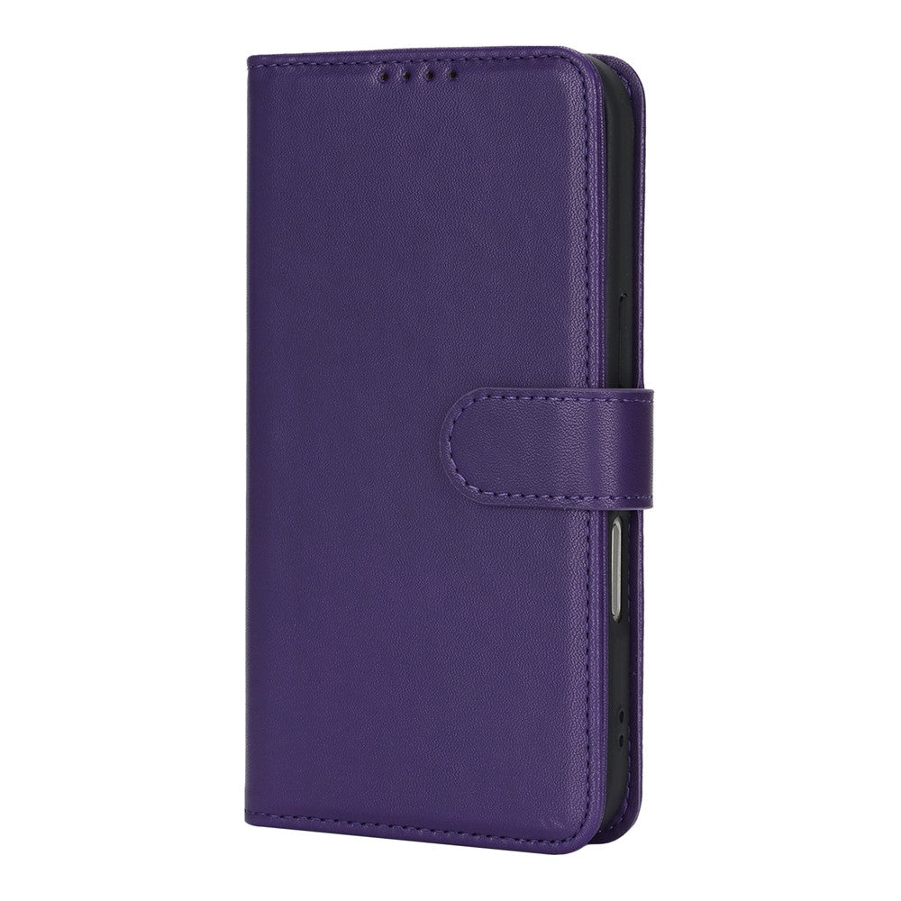 For iPhone 17 Pro Max Stand Case Shockproof Leather Wallet Phone Cover - Dark Purple