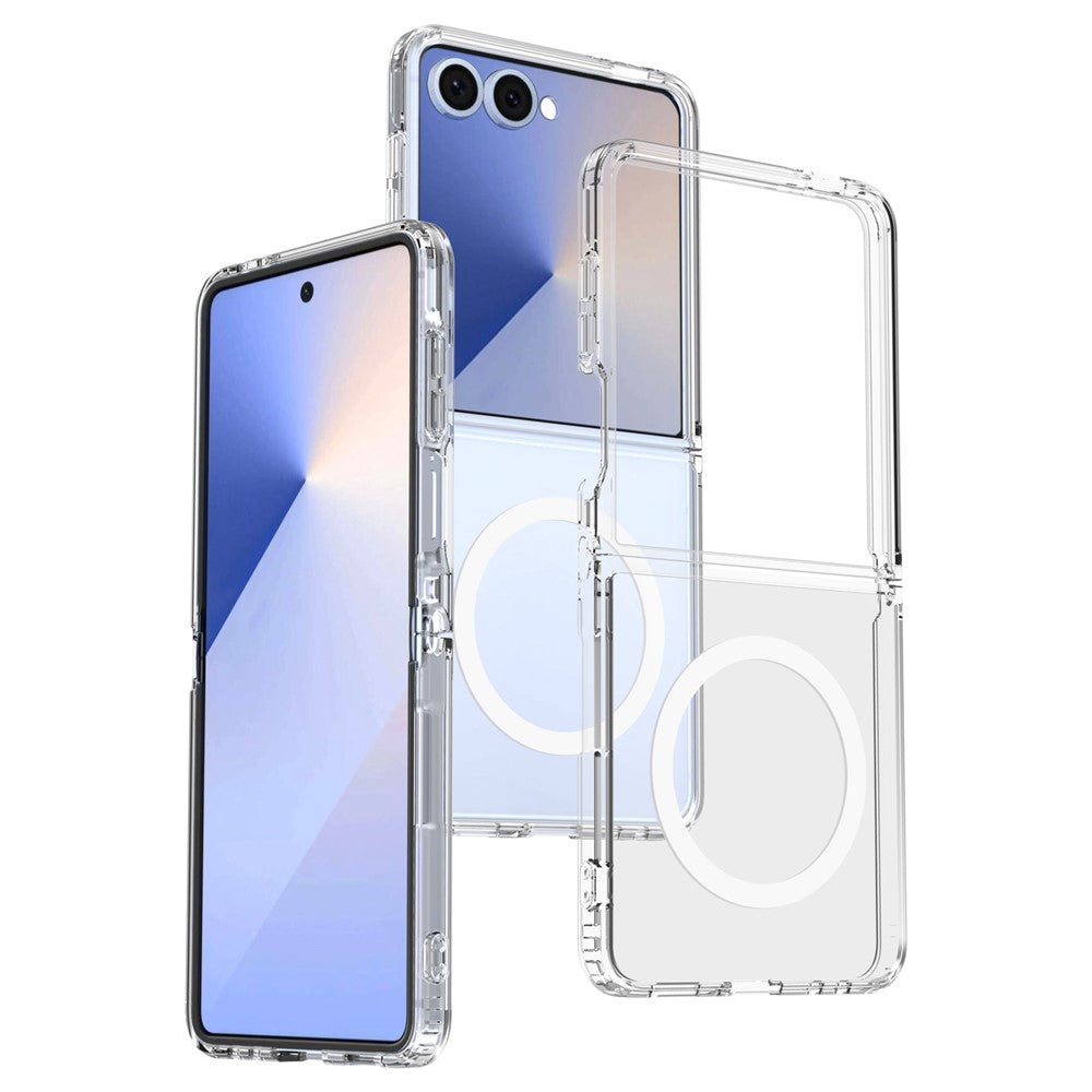 For Samsung Galaxy Z Flip7 5G Magnetic Case Scratch-Resistant TPU + PC Crystal Clear Phone Cover