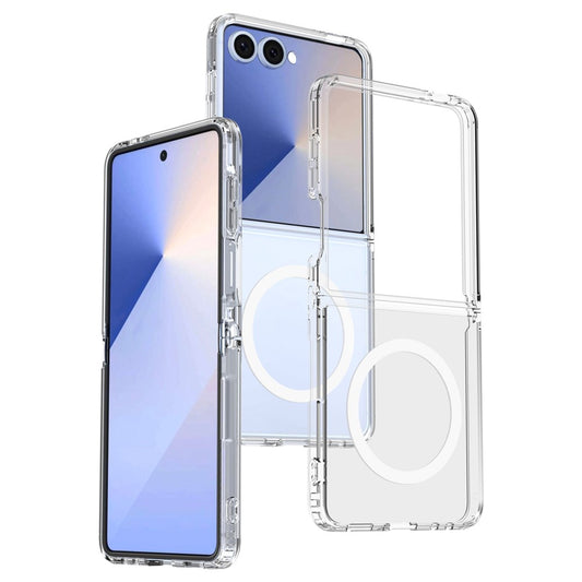For Samsung Galaxy Z Flip7 5G Magnetic Case Scratch-Resistant TPU + PC Crystal Clear Phone Cover
