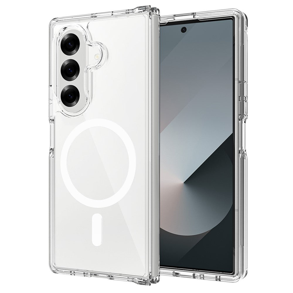 For Samsung Galaxy Z Fold7 5G Magnetic Case Scratch-Resistant TPU + PC Crystal Clear Phone Cover