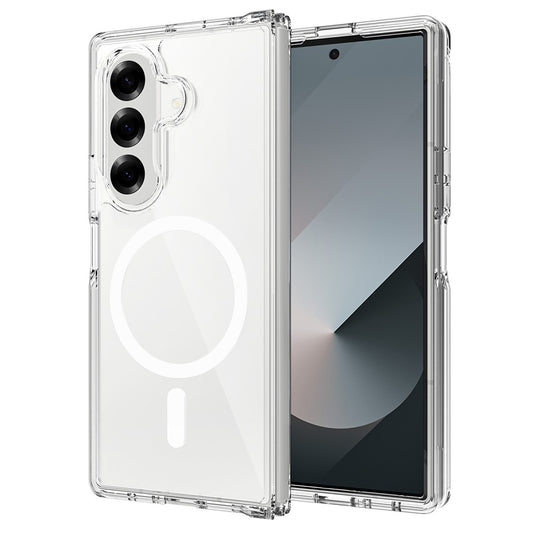 For Samsung Galaxy Z Fold7 5G Magnetic Case Scratch-Resistant TPU + PC Crystal Clear Phone Cover