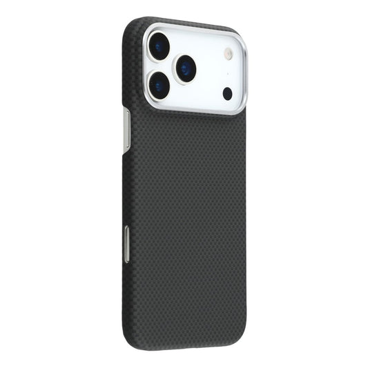 X-LEVEL For iPhone 17 Pro Max Case Compatible with MagSafe Carbon Nanofiber + Metal Lens Frame Phone Cover - Black
