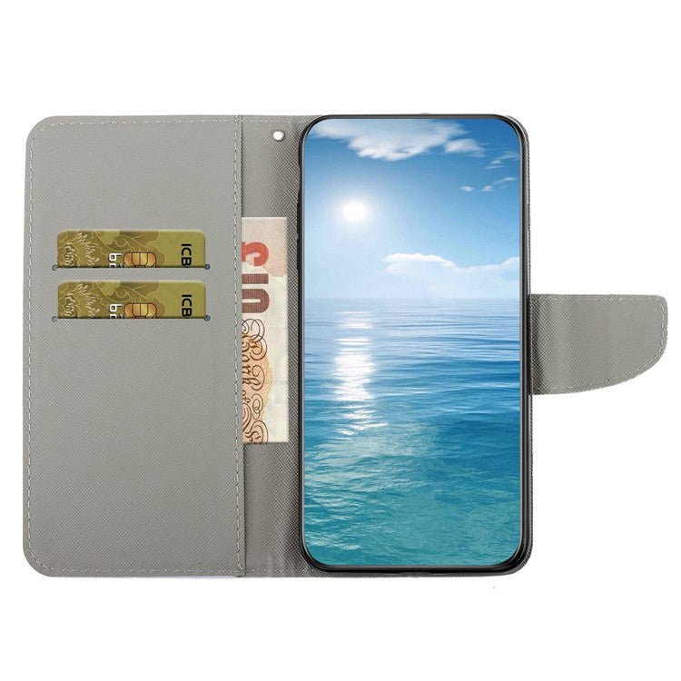 For Samsung Galaxy A14 5G / 4G Cross Texture PU Leather Flip Stand Case Wallet Phone Cover with Strap - Ethnic Style