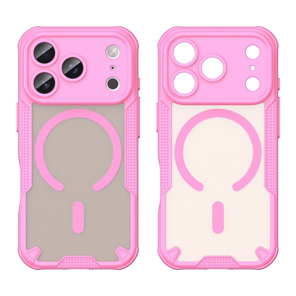 For iPhone 17 Pro Max Magnetic Case Compatible with MagSafe TPU + PC Phone Back Cover - Pink