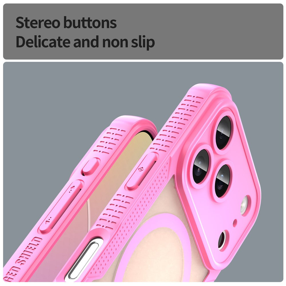 For iPhone 17 Pro Max Magnetic Case Compatible with MagSafe TPU + PC Phone Back Cover - Pink