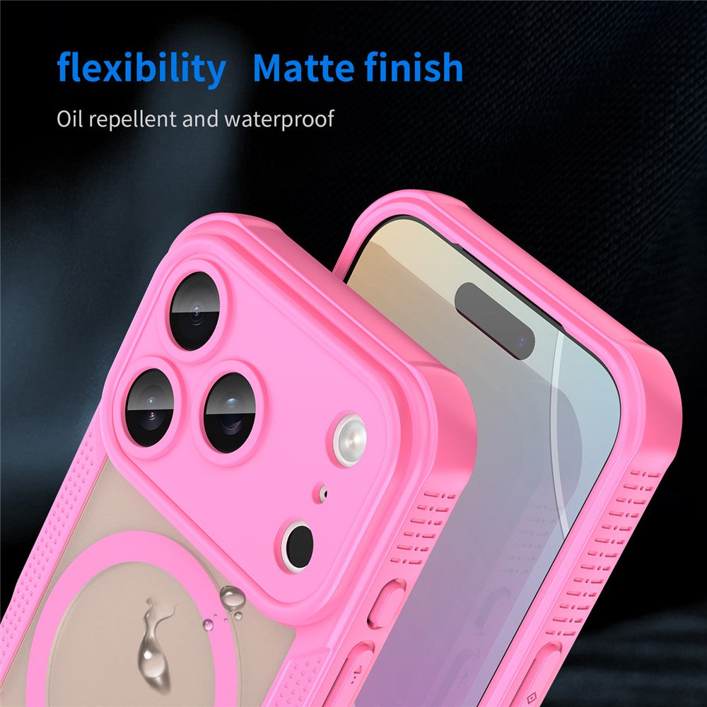 For iPhone 17 Pro Max Magnetic Case Compatible with MagSafe TPU + PC Phone Back Cover - Pink