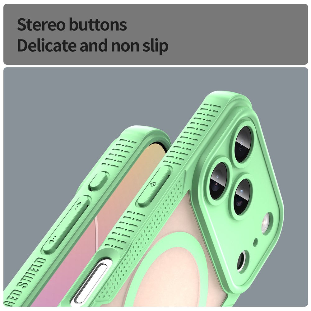 For iPhone 17 Pro Max Magnetic Case Compatible with MagSafe TPU + PC Phone Back Cover - Green