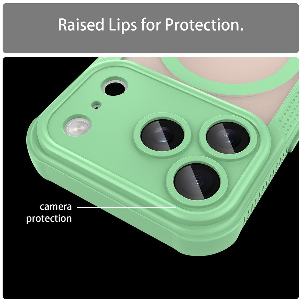 For iPhone 17 Pro Max Magnetic Case Compatible with MagSafe TPU + PC Phone Back Cover - Green