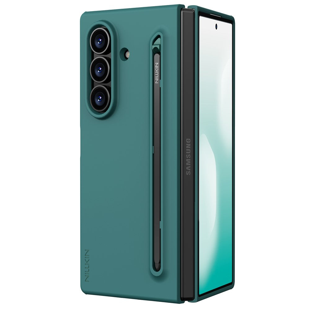NILLKIN Flex Pure Fold Case for Samsung Galaxy Z Fold7 5G Silicone + PC Phone Cover with Stylus Pen - Green