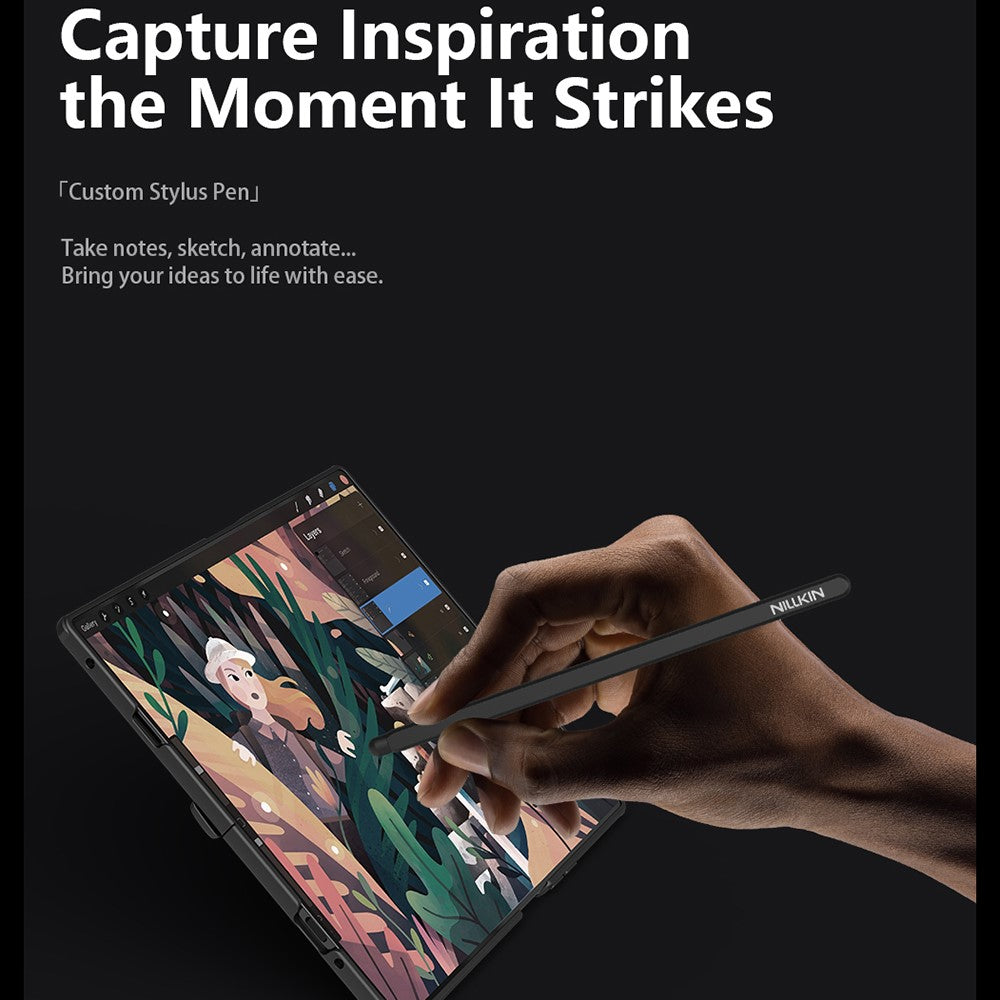 NILLKIN CamShield Prop Magnetic Series For Samsung Galaxy Z Fold7 5G Case PC Phone Cover with Clear Camera Lid  /  Stylus Pen