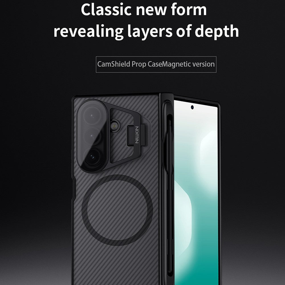 NILLKIN CamShield Prop Magnetic Translucent Series For Samsung Galaxy Z Fold7 5G Case with Stylus Pen Clear Camera Lid PC Phone Cover