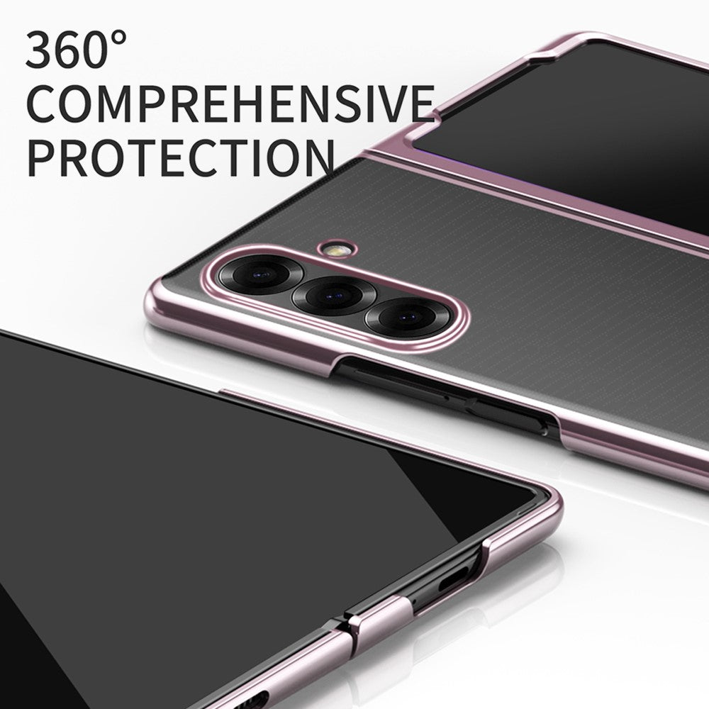 For Samsung Galaxy Z Fold7 5G Case Clear PC Electroplating Hard Phone Cover - Sapphire