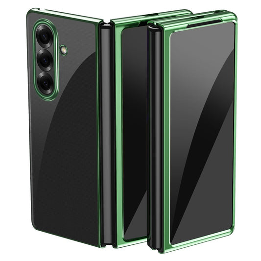 For Samsung Galaxy Z Fold7 5G Case Clear PC Electroplating Hard Phone Cover - Green