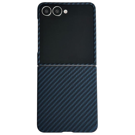 For Samsung Galaxy Z Flip7 5G Magnetic Case Carbon Fiber Texture Slim Shockproof PC Phone Cover - Blue