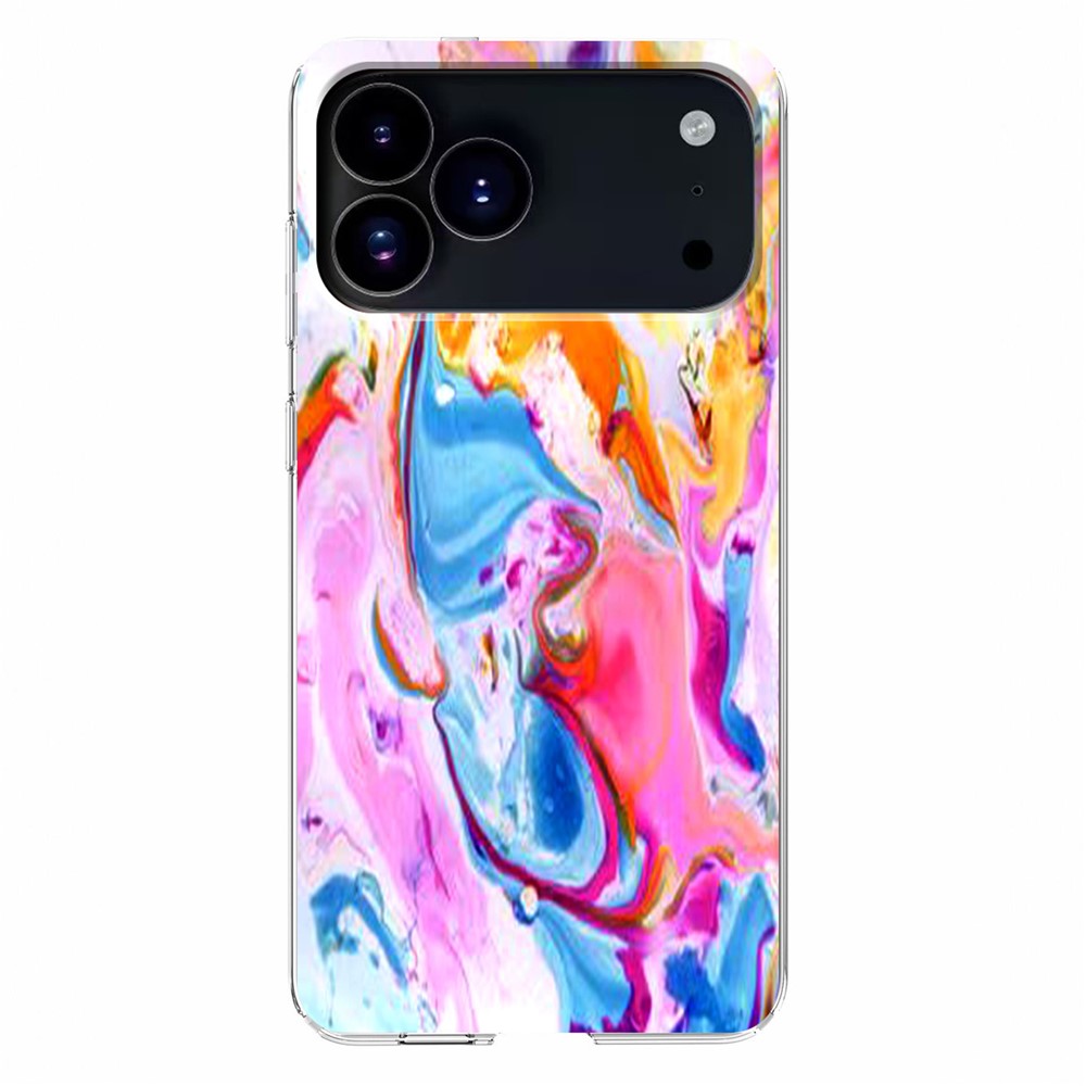 For iPhone 17 Pro Max Case Marble Pattern Printing Soft TPU Phone Cover - Colorful