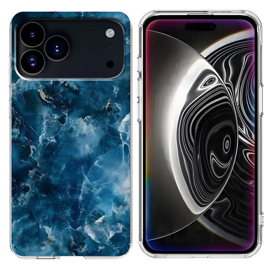 For iPhone 17 Pro Max Case Marble Pattern Printing Soft TPU Phone Cover - Grey