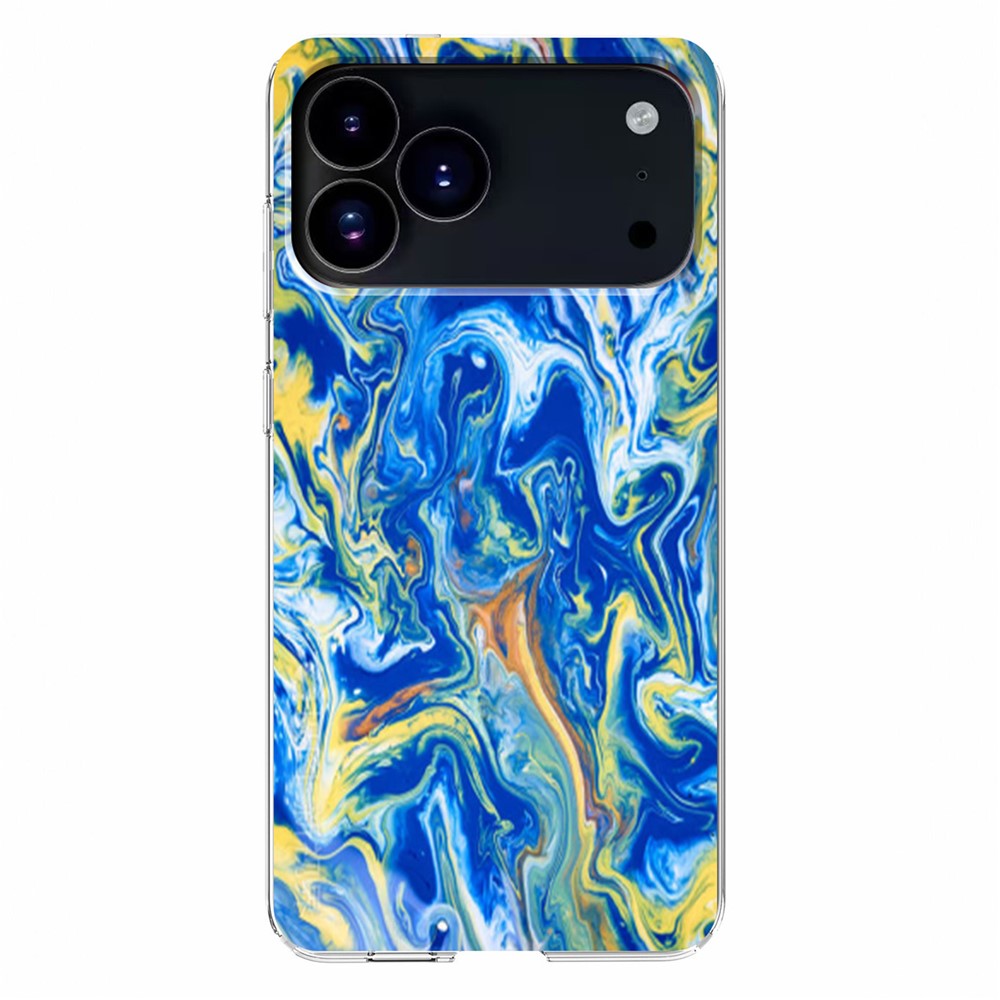 For iPhone 17 Pro Max Case Marble Pattern Printing Soft TPU Phone Cover - Sky Blue