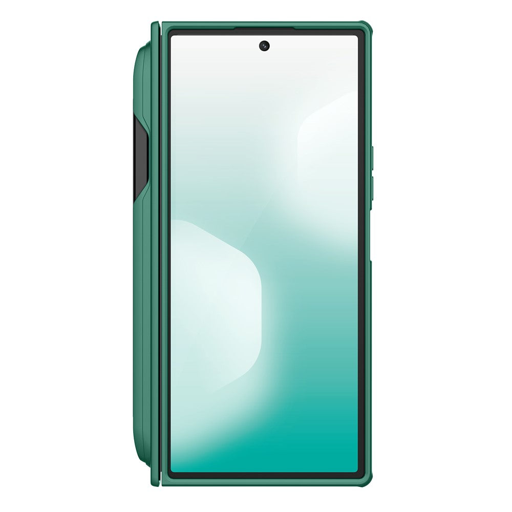NILLKIN Super Frosted Shield Fold for Samsung Galaxy Z Fold7 5G Case Compatible with MagSafe PC Matte Phone Cover with Stylus Pen - Green