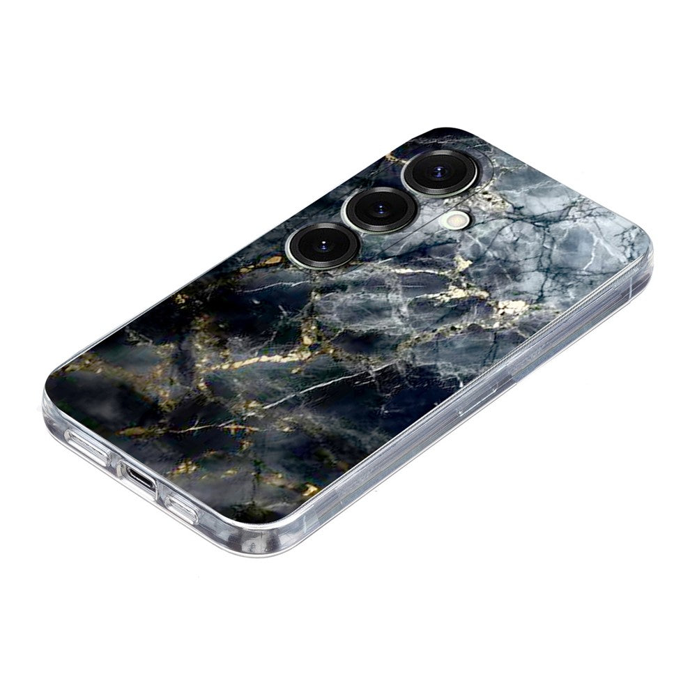 For Samsung Galaxy A26 5G / A17 5G Case Marble Pattern Printing Soft TPU Phone Cover - Black
