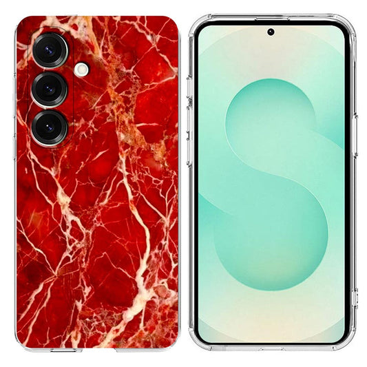 For Samsung Galaxy A26 5G / A17 5G Case Marble Pattern Printing Soft TPU Phone Cover - Red