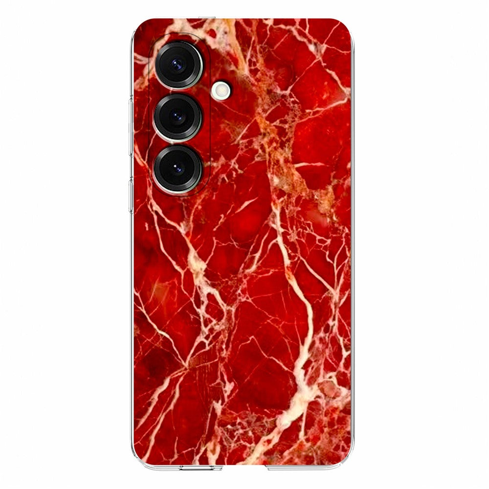 For Samsung Galaxy A26 5G / A17 5G Case Marble Pattern Printing Soft TPU Phone Cover - Red
