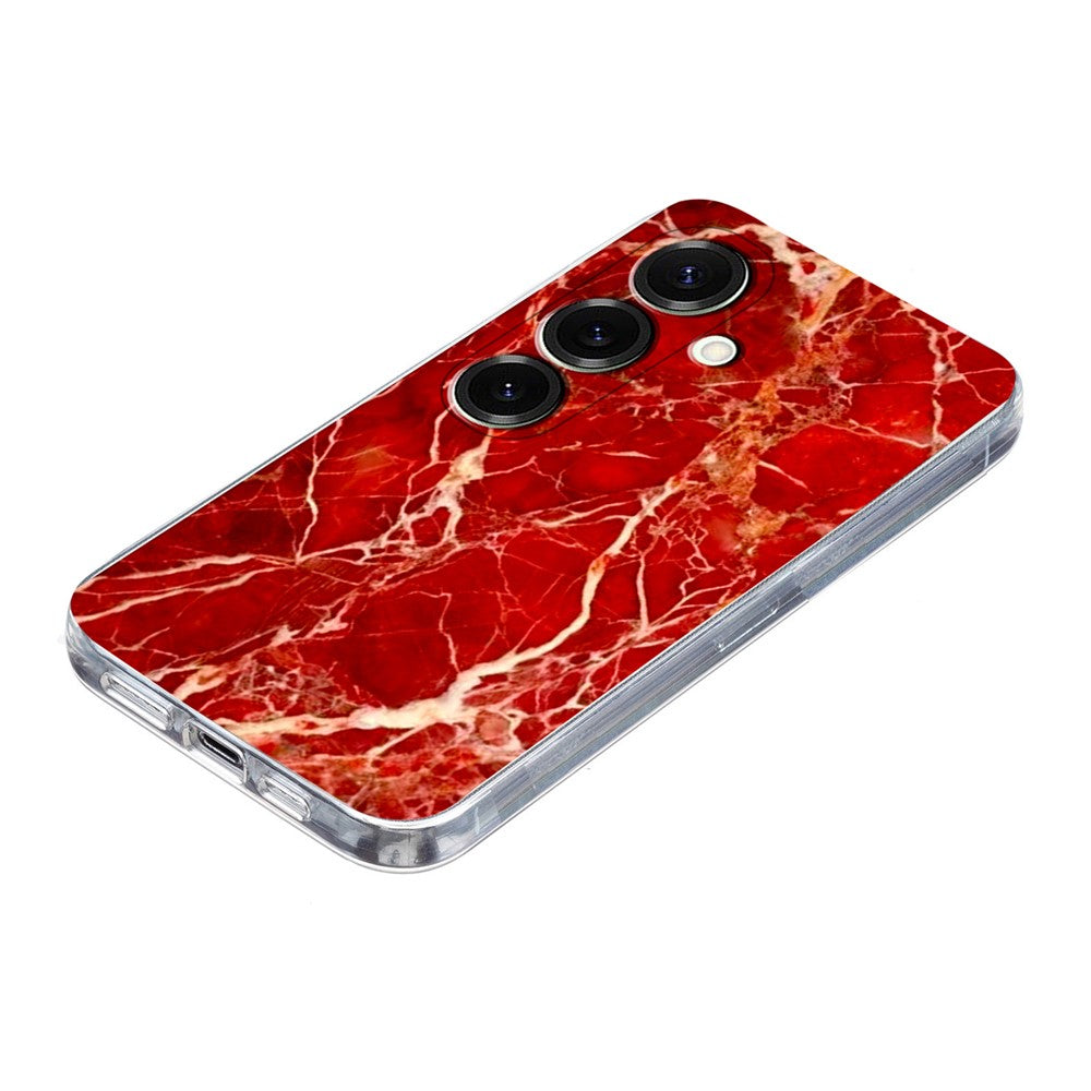 For Samsung Galaxy A26 5G / A17 5G Case Marble Pattern Printing Soft TPU Phone Cover - Red