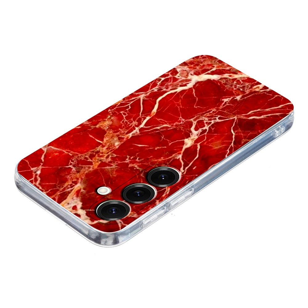 For Samsung Galaxy A26 5G / A17 5G Case Marble Pattern Printing Soft TPU Phone Cover - Red