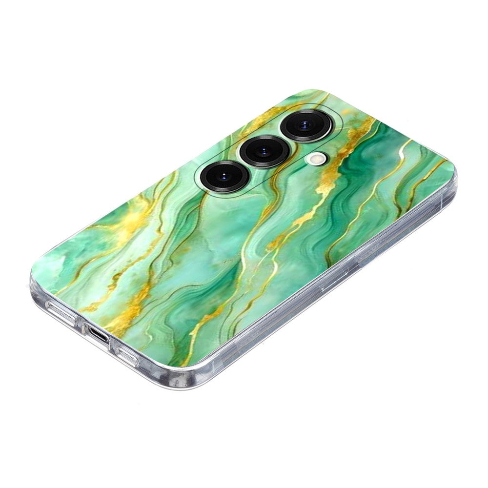 For Samsung Galaxy A26 5G / A17 5G Case Marble Pattern Printing Soft TPU Phone Cover - Green