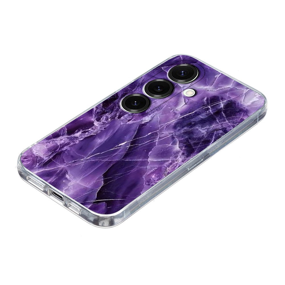 For Samsung Galaxy A26 5G / A17 5G Case Marble Pattern Printing Soft TPU Phone Cover - Purple