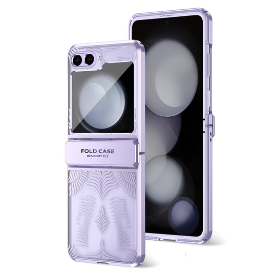 For Samsung Galaxy Z Flip7 FE 5G  /  Flip6 5G Case Hard PC Wing Frame Design Back Phone Cover - Purple