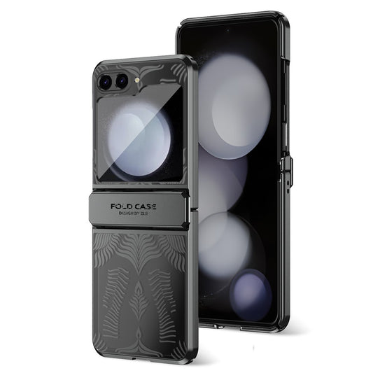 For Samsung Galaxy Z Flip7 FE 5G  /  Flip6 5G Case Hard PC Wing Frame Design Back Phone Cover - Black