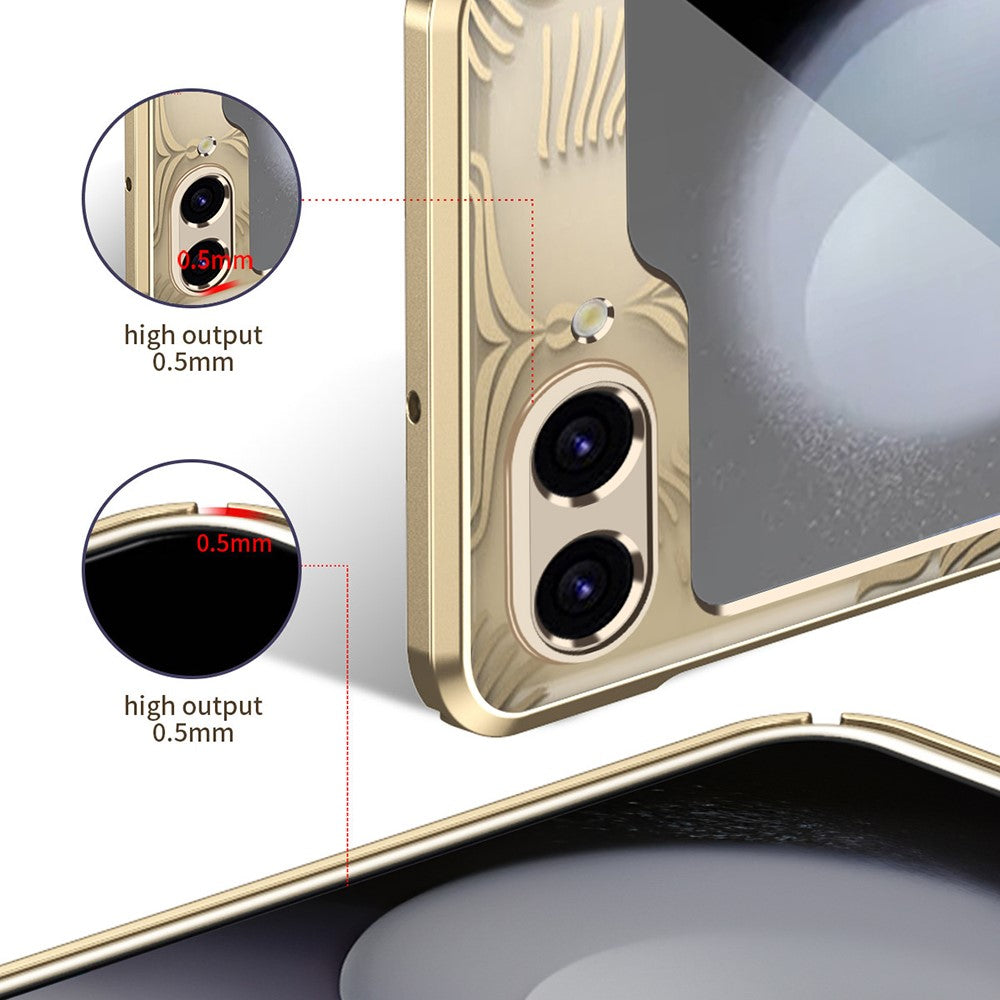 For Samsung Galaxy Z Flip7 FE 5G  /  Flip6 5G Case Hard PC Wing Frame Design Back Phone Cover - Silver