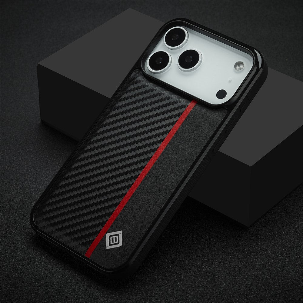  LC.IMEEKE For iPhone 17 Pro Max Case Carbon Fiber Texture Leather + TPU + EVA Phone Cover