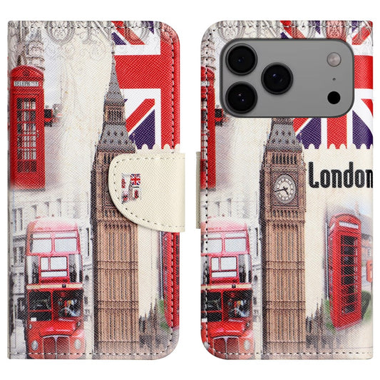 For iPhone 17 Pro Max Case Pattern Printing Cross Texture Leather Phone Cover - London Big Ben