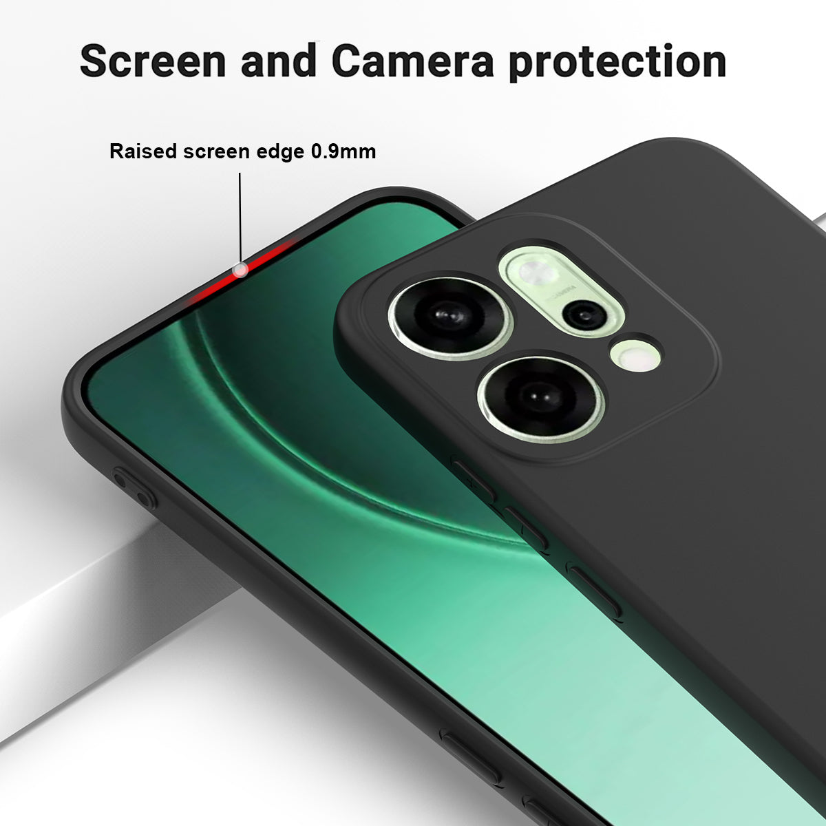 For Oppo Reno14 Pro 5G (China) / Oppo Reno14 Pro 5G (Global) Liquid Silicone Case Phone Back Cover with Hand Strap - Black